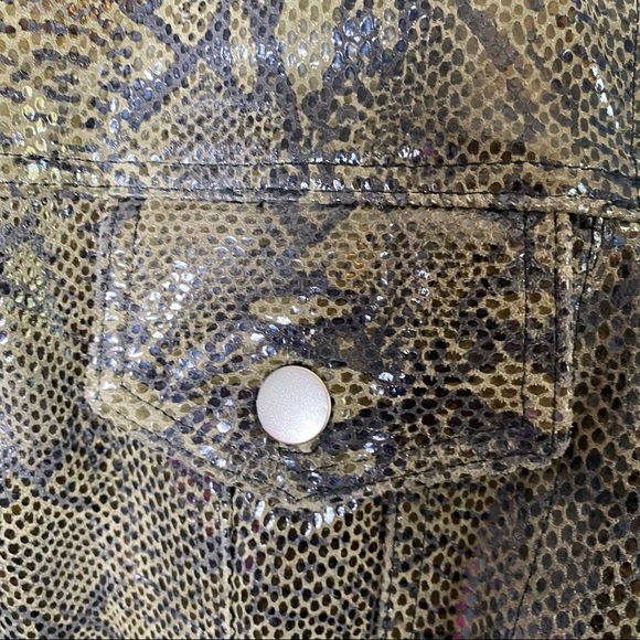 Vintage Comme Toujours Snakeskin print Leather Jacket Size XL - Picture 5 of 14